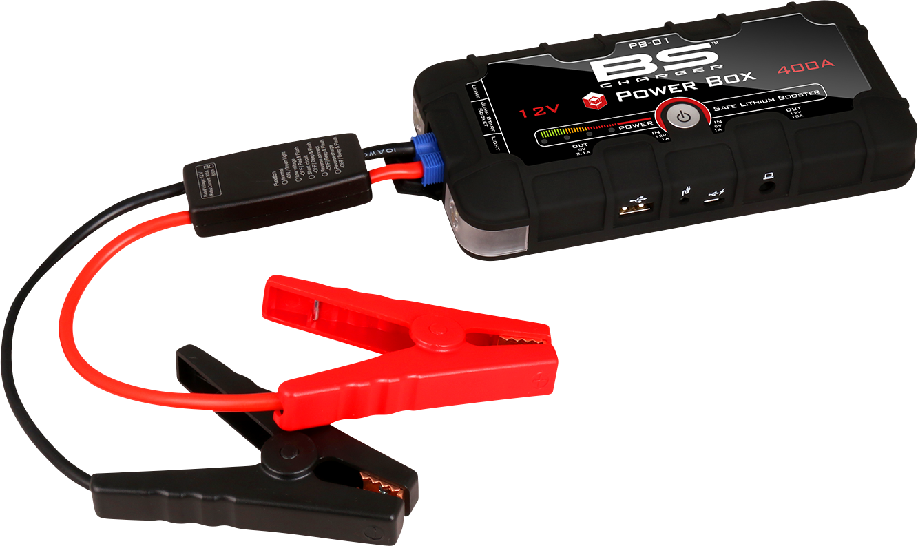 BS Battery PB-02 Booster Power Box Jump Starter 700556 600A/1200A Peak for Vehicles 2010-2024 Motorcycle & Car