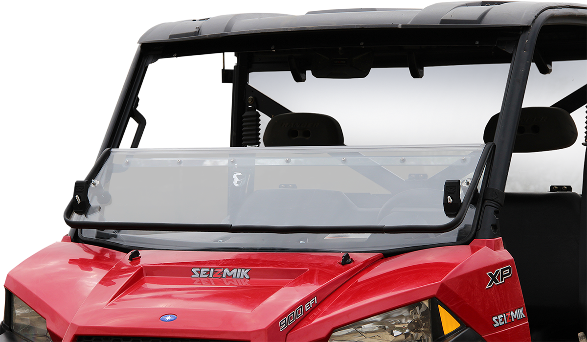 Seizmik 50-25001KIT Versa-Fold Hard Coated Polycarbonate Folding Windshield Polaris Ranger Moto House MX