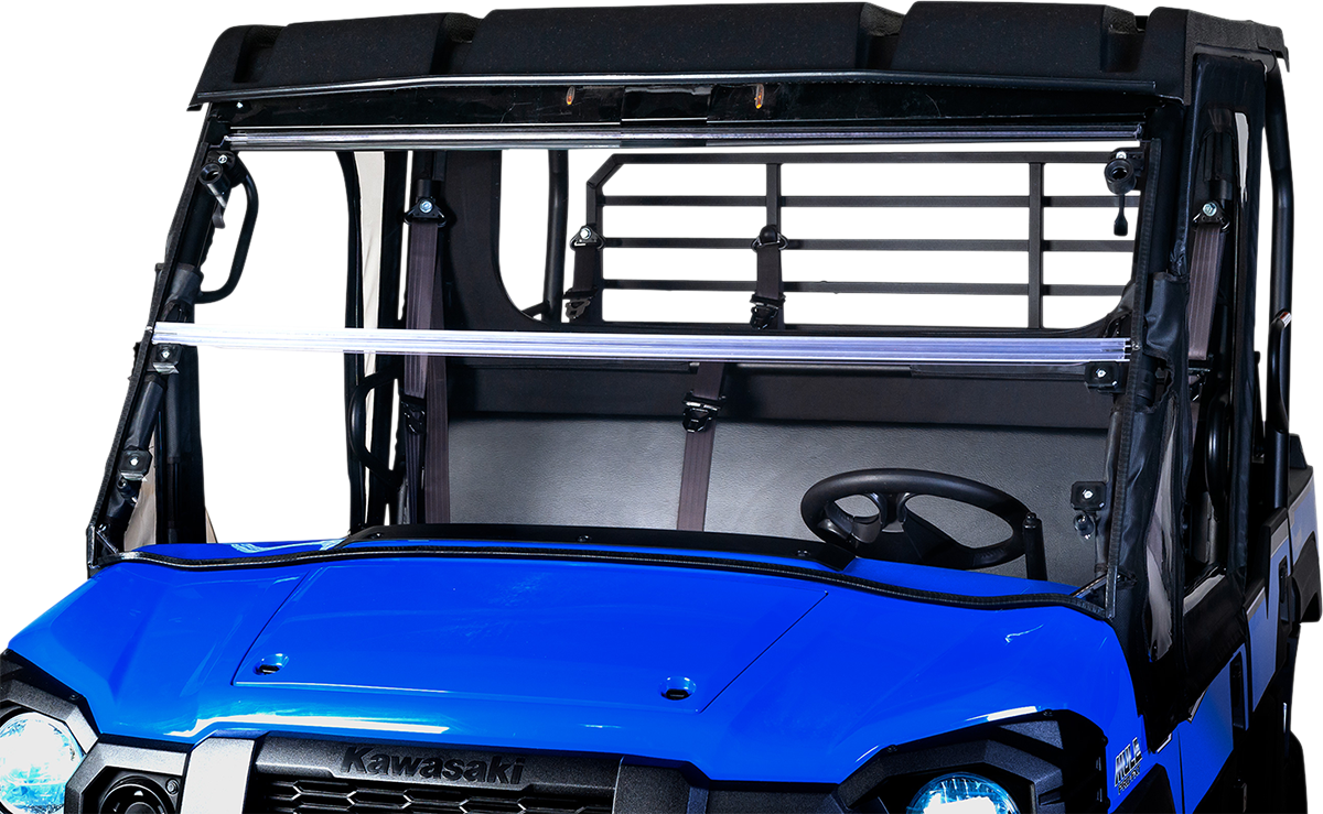 Seizmik 50-26095KIT Versa-Fold Hard Coated Polycarbonate Folding Windshield Kawasaki Mule PRO Moto House MX