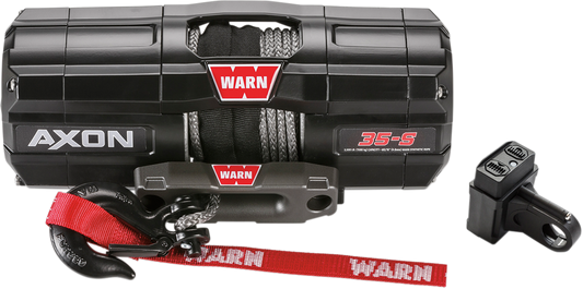 WARN 101130 Axon 35-S Series 3500 lb Heavy Duty Power Recovery Winch with Integrated Motactor 50 Foot Synthetic Rope and Hublock Clutch for Can-Am Outlander Kubota Sidekick ATVs UTVs - Moto-House MX