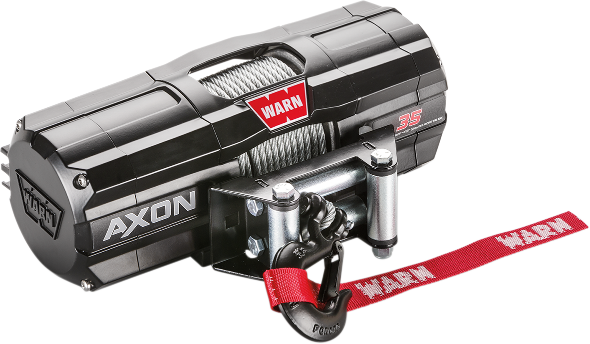 WARN 101135 Axon 35 Series 3500 lb Heavy Duty Power Recovery Winch with Integrated Motactor 50 Foot Wire Rope and Hublock Clutch for Can-Am Outlander Kubota Sidekick ATVs UTVs - Moto-House MX