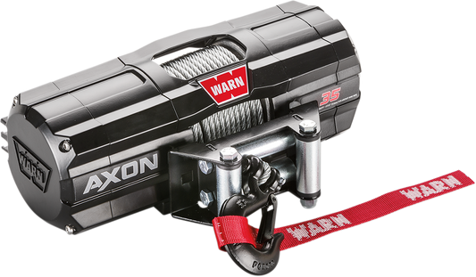 WARN 101135 Axon 35 Series 3500 lb Heavy Duty Power Recovery Winch with Integrated Motactor 50 Foot Wire Rope and Hublock Clutch for Can-Am Outlander Kubota Sidekick ATVs UTVs - Moto-House MX