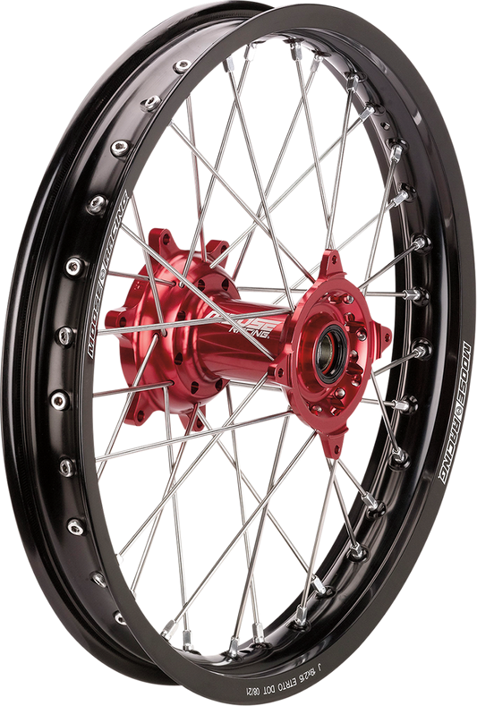 Moose Offroad 0204-0640 SX-1 Complete Rear Wheel Assembly 18x2.15 Inch Black Anodized Rim and Red Forged Hub for 2013 2014 2015 2016 2017 2018 2019 2020 2021 2022 2023 2024 2025 Beta Fitment - Moto-House MX