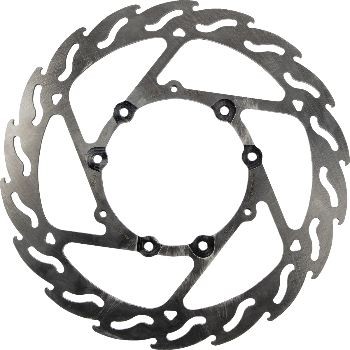 Moto-Master 110794-PU Flame Series 260mm fixed front brake rotor with CNC-machined premium steel flame design for 2019-2024 Honda CRF450X, CRF450L, and CRF450RL off-road motorcycles.