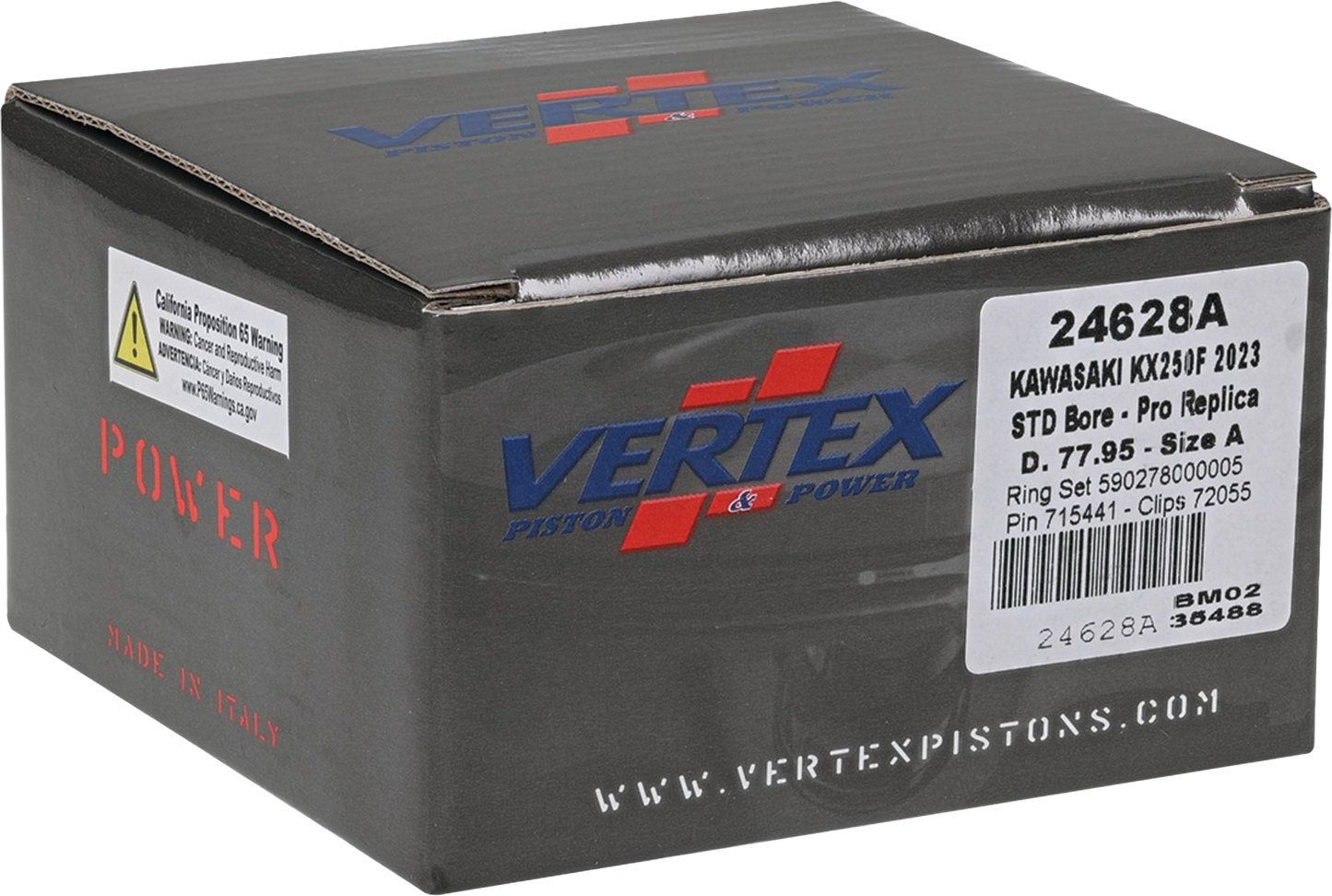 VERTEX VERTEX - Forged Replica Piston Kit - Part Number 24628A - Fits 2-Stroke and 4-Stroke Models 24628A