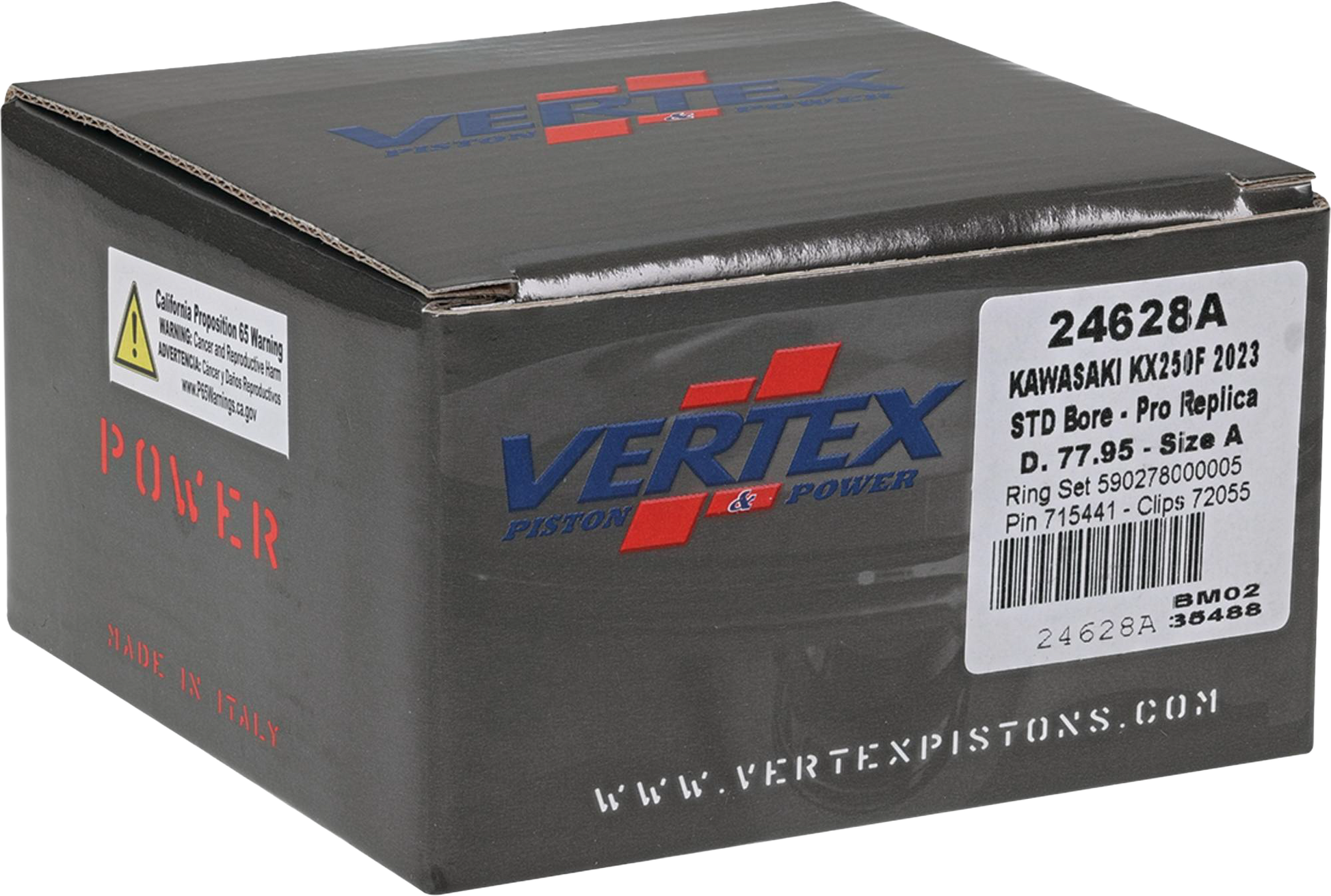 VERTEX VERTEX - Forged Replica Piston Kit - Part Number 24628A - Fits 2-Stroke and 4-Stroke Models 24628A