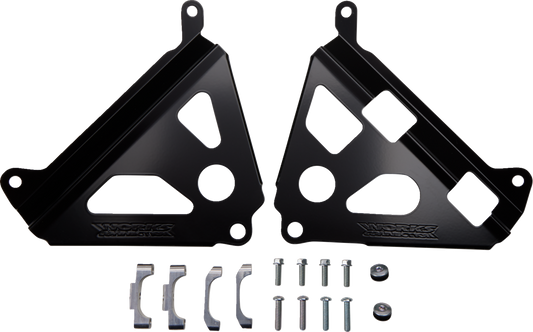 Works Connection Yamaha 18-B181 Radiator Brace Set - Black, Reinforces Radiators for Off-Road Performance