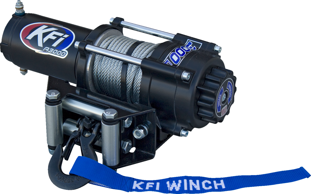 KFI PRODUCTS A3000 ATV Winch - 3000 lb Steel Cable for ATV Recovery