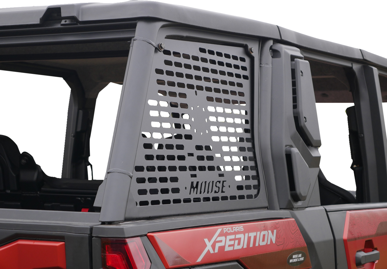 MOOSE OFFROAD 0521-2104 Heavy Duty Laser Cut Textured Black Powder Coated Aluminum Rear Side Window Tactical Molle Gear Storage Organizer Grid Panels Pair for Polaris Xpedition ADV Premium Ultimate UTV Side by Sides - Moto-House MX