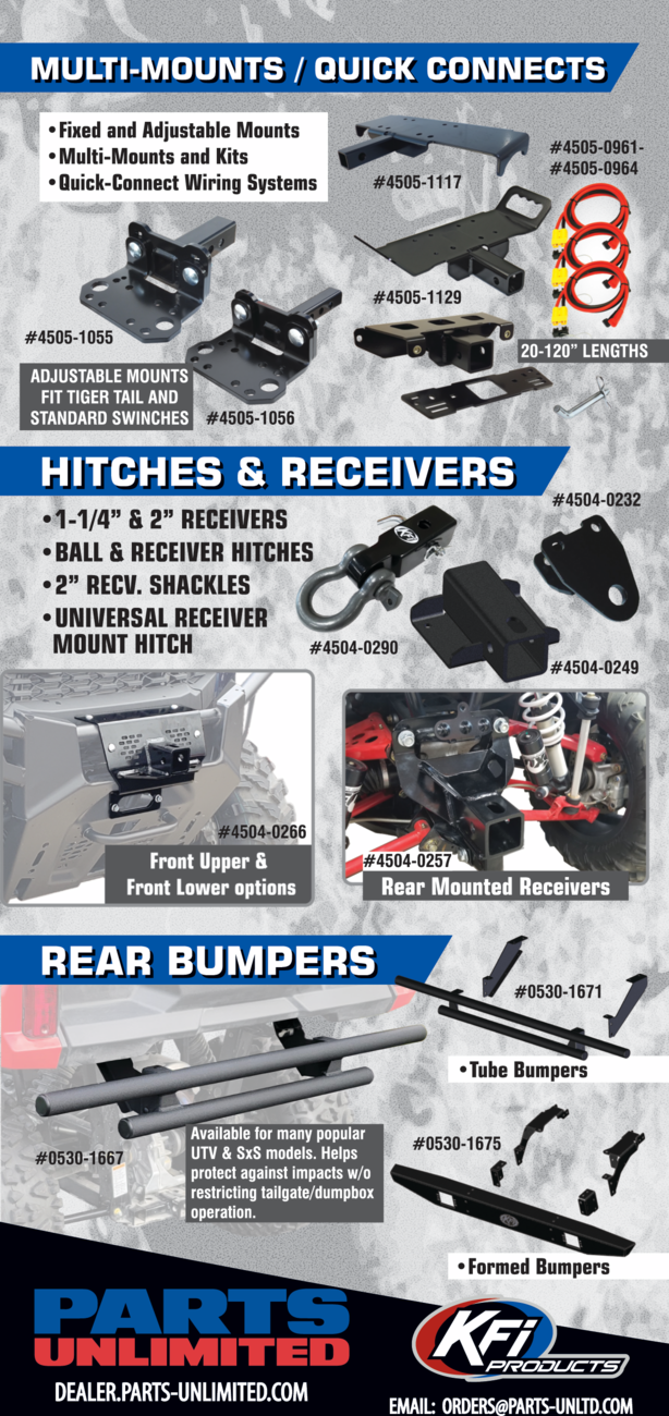 KFI PRODUCTS Multi-Mount Winch Kit UTV-1080 for Polaris & Gravely UTVs