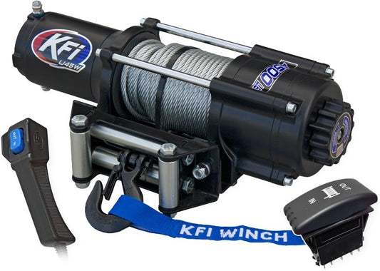 KFI KFI U45W-R2 Wide 4500 lb UTV Winch for Honda, Yamaha, Can-Am Models U45W-R2