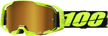 100% ARMATIC GOGGLE NEON YLW MIRROR TRUE GOLD