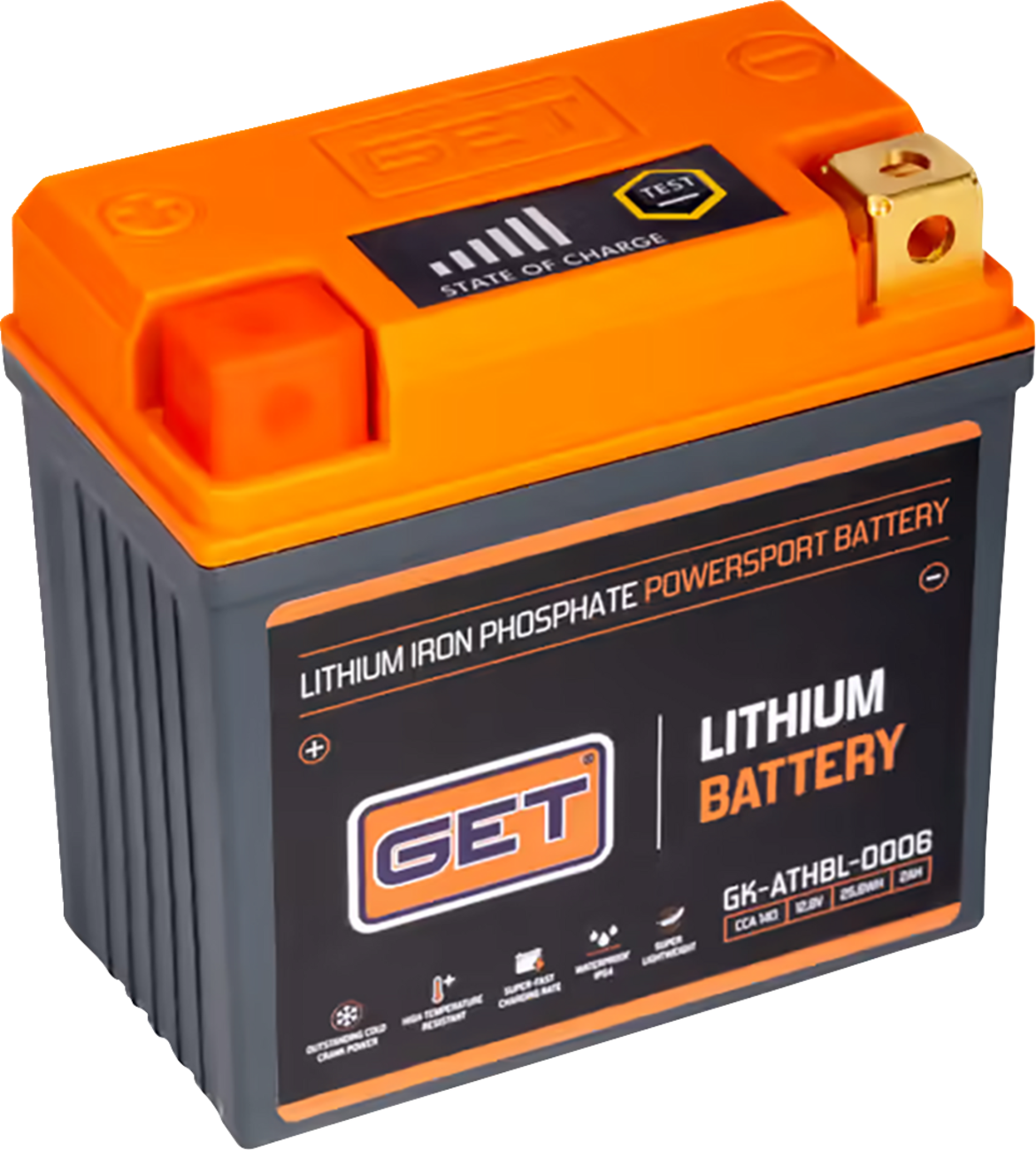 GET GK-ATHBL-0006 Lithium LiFePO4 UTV Battery 140 CCA Right Front Positive - Moto-House MX