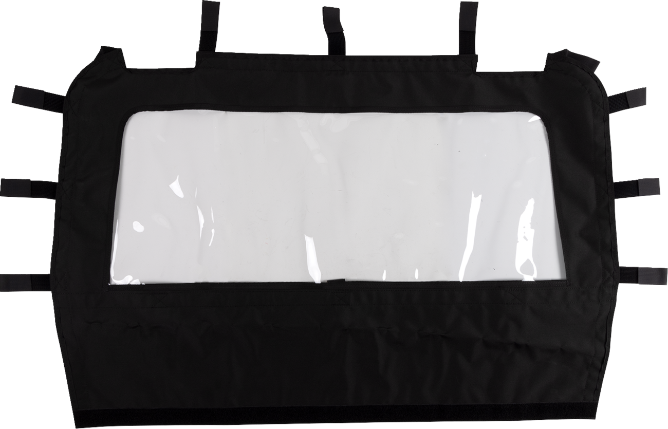 MOOSE OFFROAD PRZR4RW-11 Black Rip-Stop Nylon Rear Windscreen Dust Panel with Clear Window for 2015-2023 Polaris RZR XP 4 1000 Turbo High Lifter - Moto-House MX
