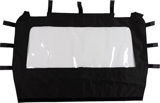 MOOSE OFFROAD PRZR4RW-11 Black Rip-Stop Nylon Rear Windscreen Dust Panel with Clear Window for 2015-2023 Polaris RZR XP 4 1000 Turbo High Lifter - Moto-House MX