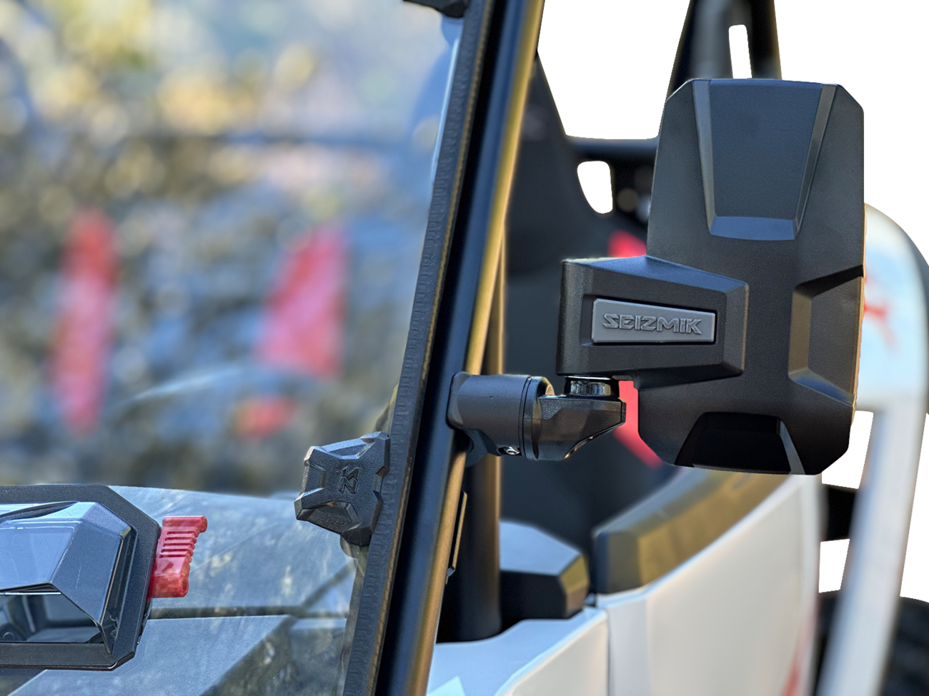 SEIZMIK Embark Side View Mirror - Rectangle Black 1.75"/2" ROPS