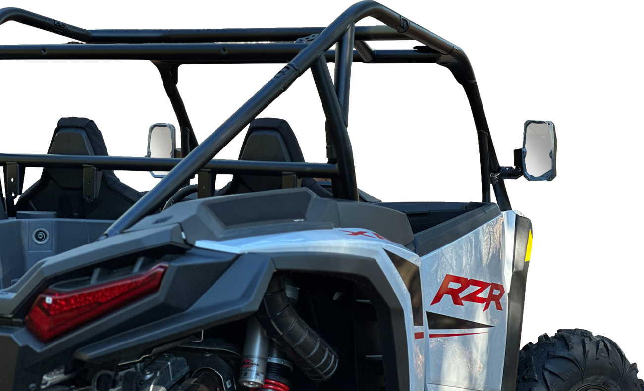 SEIZMIK Embark Side View Mirror - Rectangle Black 1.75"/2" ROPS