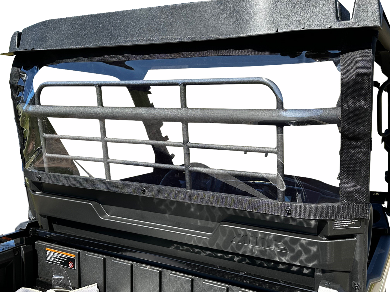 MOOSE OFFROAD KMMXRW-11 Black Rip-Stop Nylon Rear Windscreen Dust Panel with Clear Window for 2019-2025 Kawasaki Mule PRO-MX EPS LE SE - Moto-House MX