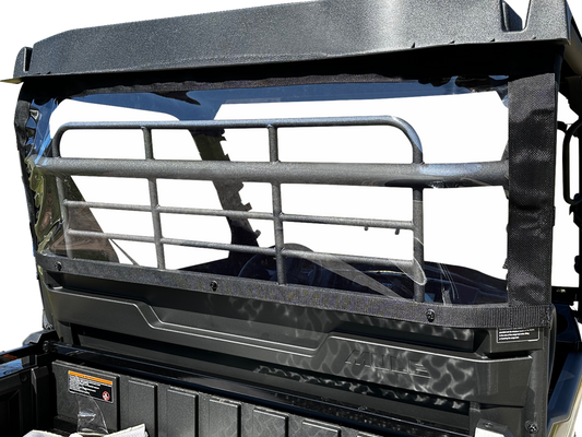 MOOSE OFFROAD KMMXRW-11 Black Rip-Stop Nylon Rear Windscreen Dust Panel with Clear Window for 2019-2025 Kawasaki Mule PRO-MX EPS LE SE - Moto-House MX