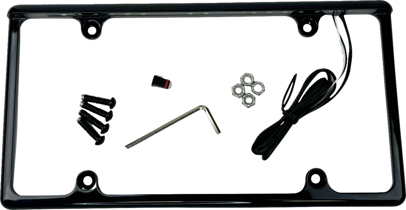 CUSTOM DYNAMICS License Plate Frame - LED - Gloss Black LPF-AUTO-B