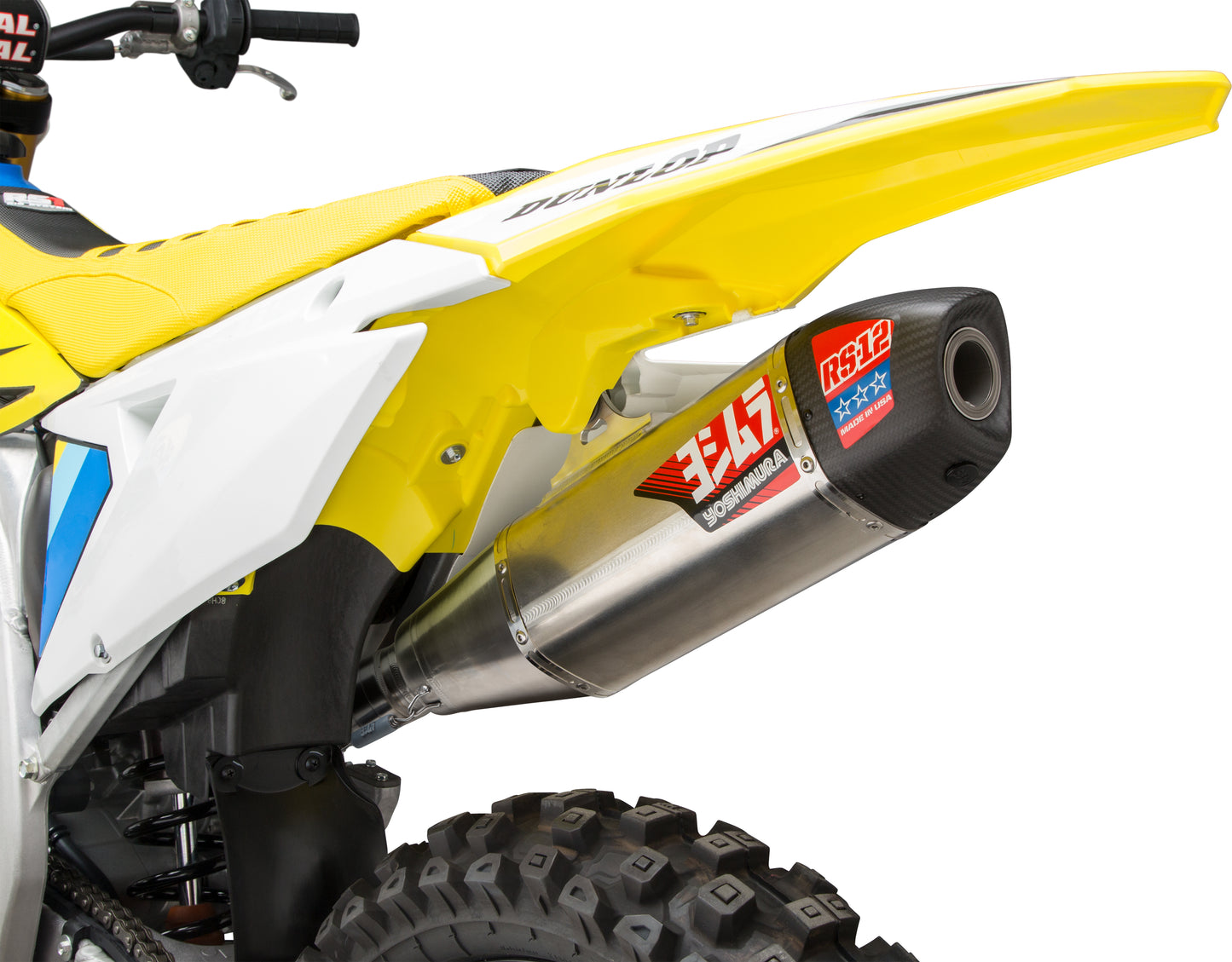 Yoshimura 219220S320 RS-12 Stainless Full Exhaust with Carbon End Cap for 2018-2026 Suzuki RM-Z450 - Moto-House MX