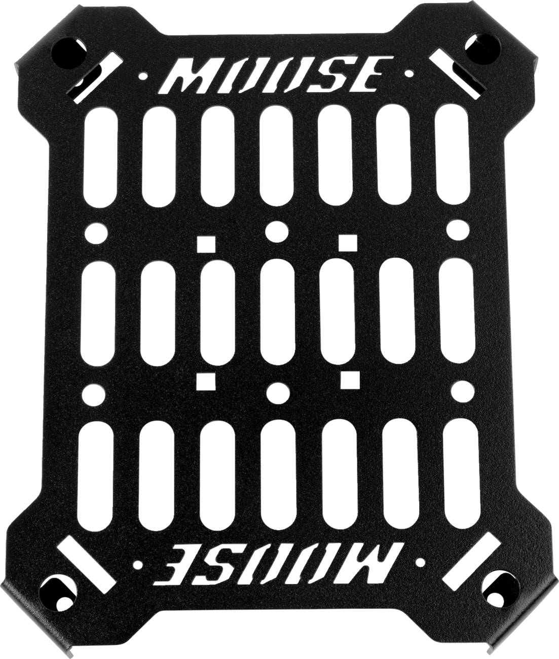 MOOSE OFFROAD 0521-2144 Universal 1/8 Inch Rigid Steel Tactical Storage MOLLE Panel 8 x 10 Inch Flat Plate Gear Organizer Grid Four 1.5 Inch Belt Clip Holster Mount Locations Textured Black Powder Coat for Side by Side UTV Cargo Dash Door Cab Mounting - Moto-House MX