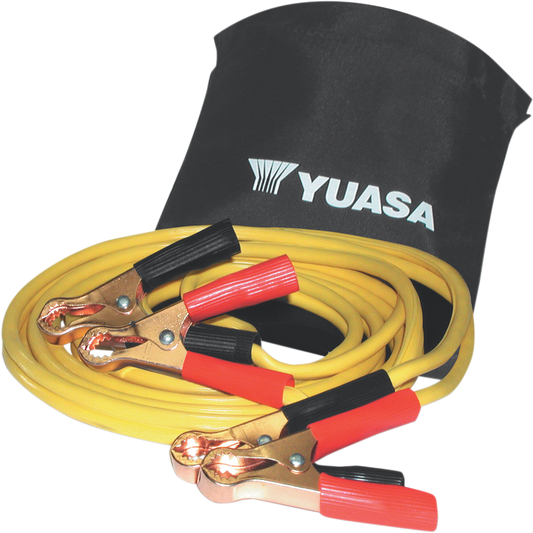 Yuasa YUA00ACC07 Heavy-Duty 8 Foot Jumper Cables Black Red Yellow with Storage Bag - Moto-House MX
