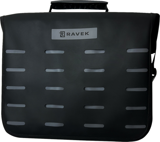 RAVEK 3540 0086 Large Heavy Duty Zipperless Waterproof Cargo Storage Bag Semi Rigid Black TPU Shell with Sonic Welded Seams and Custom Quick Attach Luggage Cinch Clips for UTV MOLLE Panels - Moto House MX
