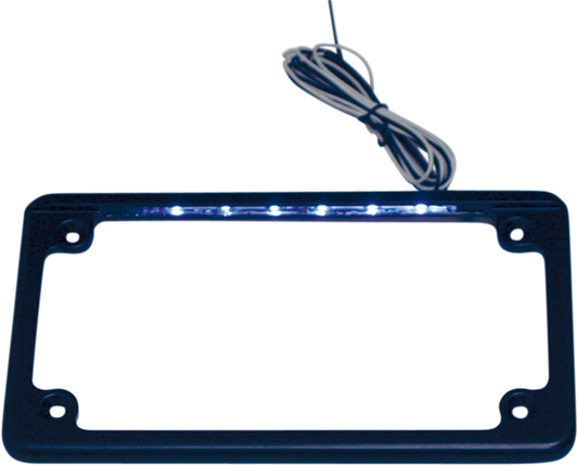 Custom Dynamics LPF-HRZ-B-LP LED License Plate Frame Black - Moto-House MX