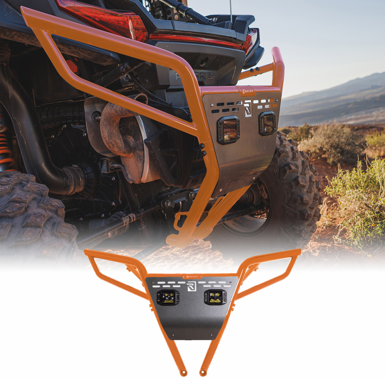 RAVEK 64-308ORL 2020-23 Polaris RZR Rear Bumper Reverse LED Lighting