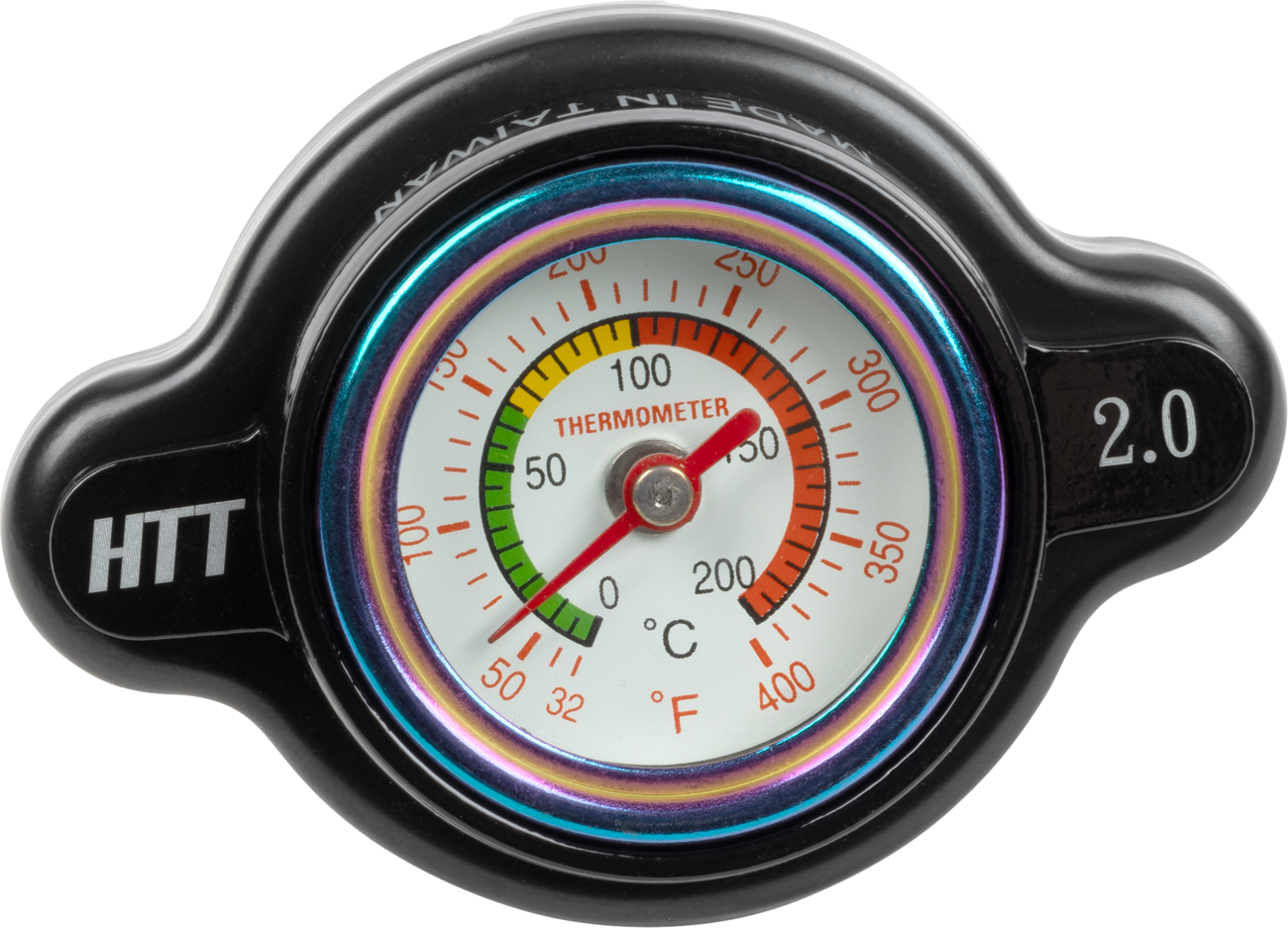 MOOSE OFFROAD I15-5201B Black 2.0 Bar High Pressure Radiator Cap with Temperature Gauge for KTM 500 EXC and Husqvarna FE 501 - Moto-House MX