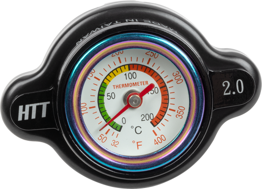 MOOSE OFFROAD I15-5201B Black 2.0 Bar High Pressure Radiator Cap with Temperature Gauge for KTM 500 EXC and Husqvarna FE 501 - Moto-House MX