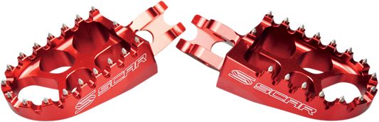 Scar Racing S3515R Evolution Racing Foot Pegs Honda Kawasaki Red - Moto-House MX