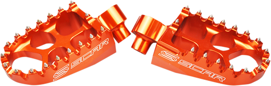 Scar Racing S5585OR Evolution Racing Foot Pegs Orange Husqvarna KTM - Moto-House MX