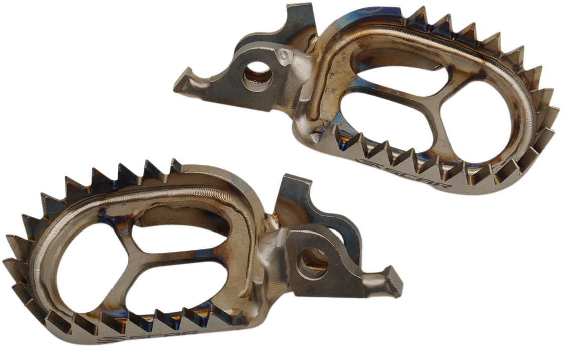 Scar Racing S2516 Titanium Foot Pegs Honda Silver - Moto-House MX