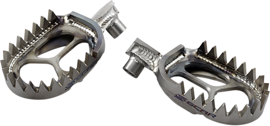 Scar Racing S4516 Gripper Titanium Foot Pegs Raw Suzuki - Moto-House MX