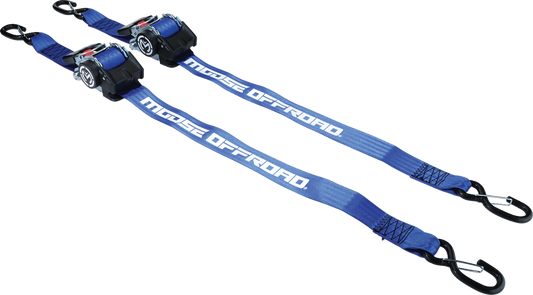 Moose 3920-0539 Retractable Ratcheting Straps 2" x 10' Blue - Moto-House MX