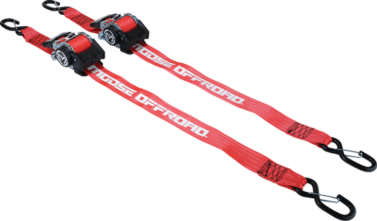 Moose Offroad 3920-0538 Retractable Ratcheting Straps Red - Moto-House MX