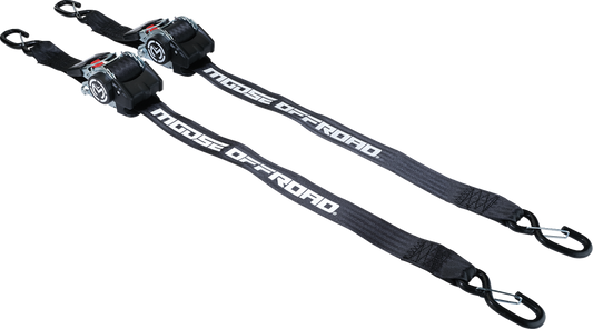 Moose Offroad 3920-0537 Retractable Ratcheting Straps Black - Moto-House MX