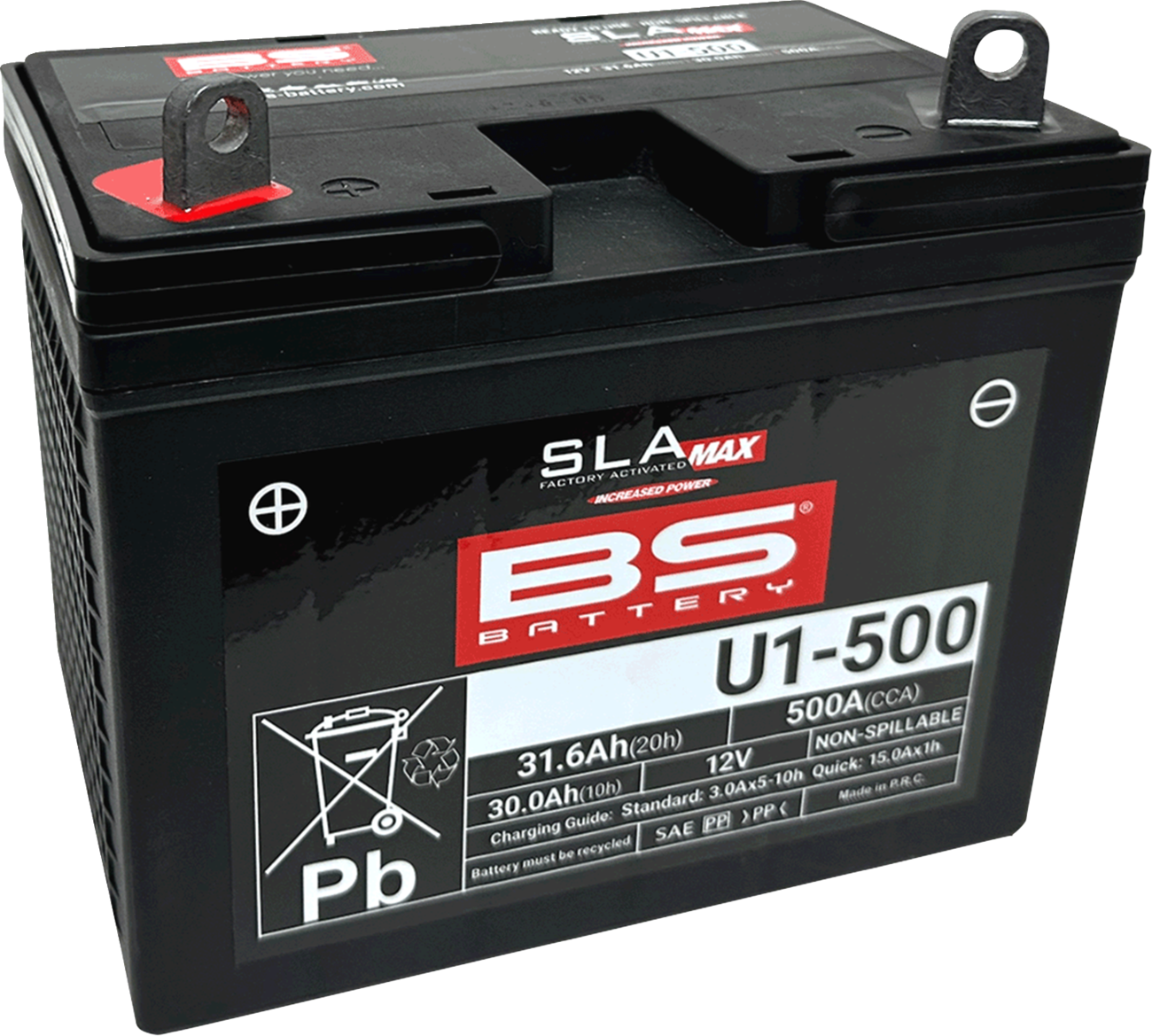 BS Battery - U1-500 300899 12V AGM VRLA Battery