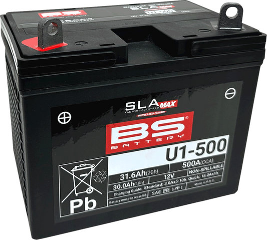 BS Battery 300899 SLA Max AGM Maintenance-Free Battery Black Red - Moto-House MX