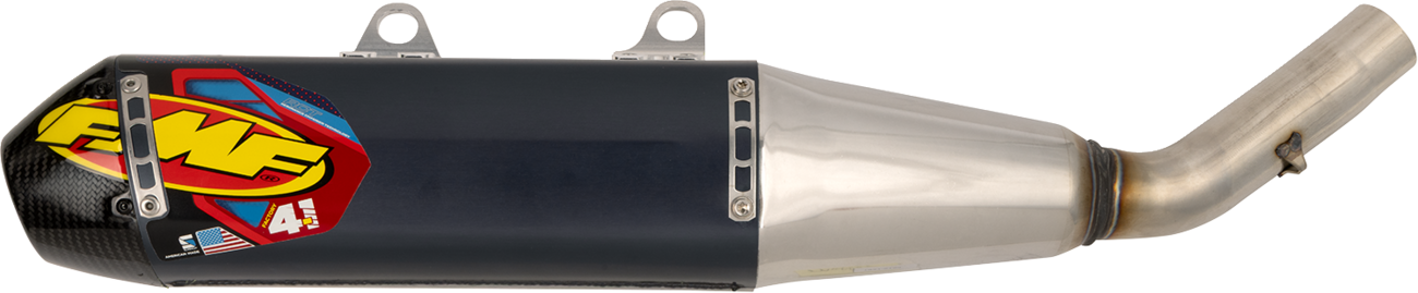 FMF RACING 045694 Aerospace Aluminum Factory 4.1 RCT Slip On Muffler with Black Carbon Fiber End Cap for 2024-2025 Triumph TF 250-X - Moto-House MX
