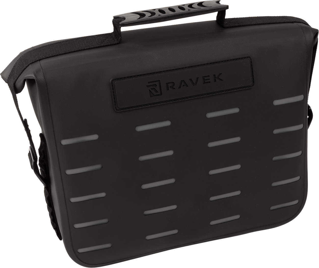 RAVEK 3540 0085 Large Heavy Duty Zipperless Waterproof Cargo Storage Bag Semi Rigid Black TPU Shell with Sonic Welded Seams and Custom Quick Attach Luggage Cinch Clips for UTV MOLLE Panels - Moto House MX