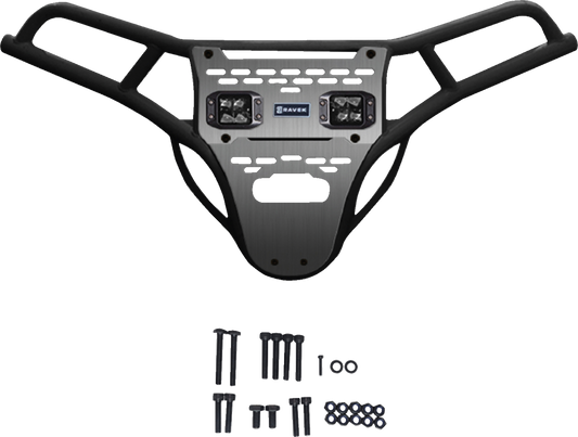 RAVEK 64-317BKL 2014-22 Polaris RZR Front Bumper Skid Plate White Lights