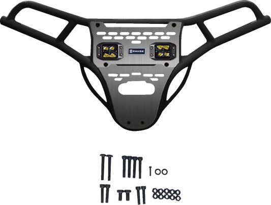 RAVEK 64-317BKLA 2014-22 Polaris RZR Front Bumper Skid Plate Amber Lights