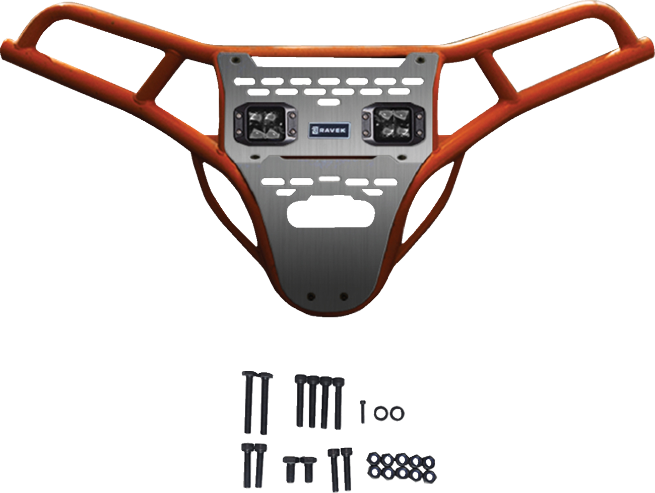 RAVEK 64-317ORL 2020-24 Polaris RZR Front Bumper Skid Plate White Lights