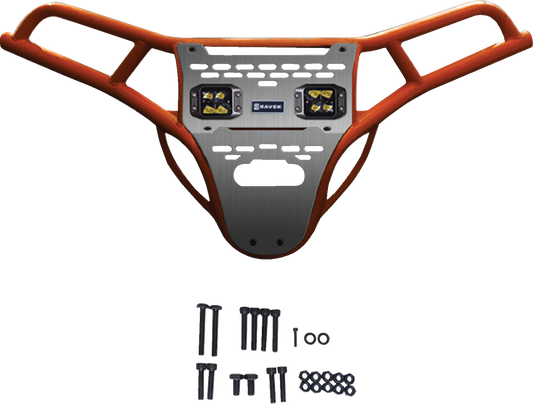 RAVEK 64-317ORLA 2014-23 Polaris RZR Front Bumper Skid Plate Amber Lights
