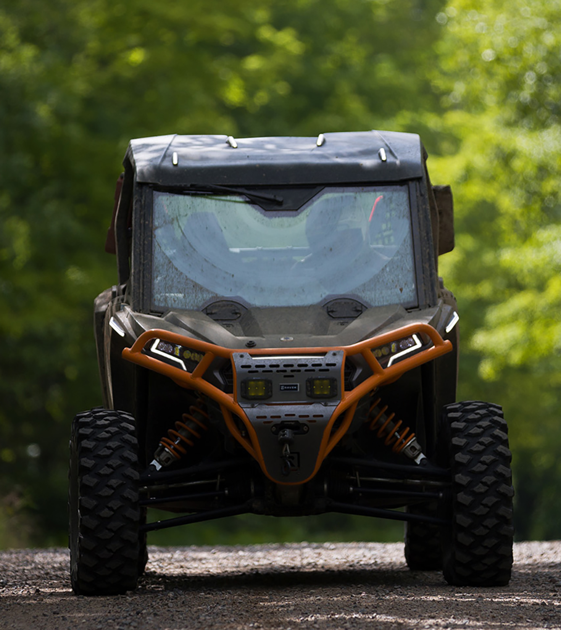 RAVEK 64-317ORLA 2014-23 Polaris RZR Front Bumper Skid Plate Amber Lights