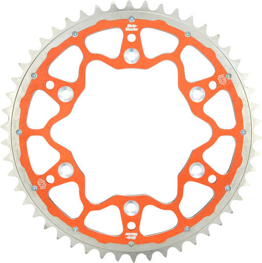 MOTO-MASTER 620073551 Fusion Series Dual Ring Rear Sprocket, 51 Tooth, Orange