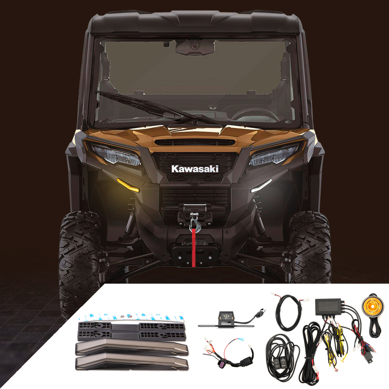 RAVEK Turn Signal Kit - Amber - White Running Light - KWF1000 Ridge